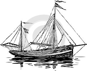 Ancient sailboat