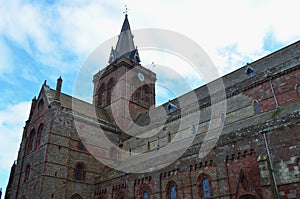 Ancient Saint Magnus cathedral in Kirkwall, Orkney archipelago, Scotland