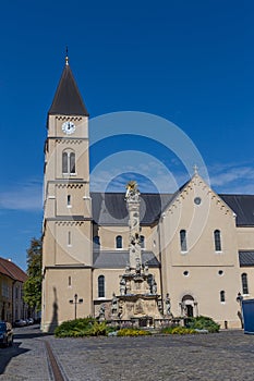 Ancient Saint Michael Cathedral in a famous Hungarian town Veszprem.