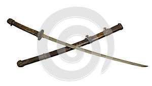 Ancient Samurai sword isolate