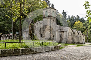 The ancient Sanctuary of the Madonna dell`Acero in Lizzano in Belvedere, Bologna, Italy photo