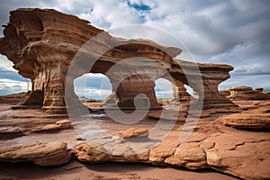 ancient sandstone rock formations shaped by natural forces