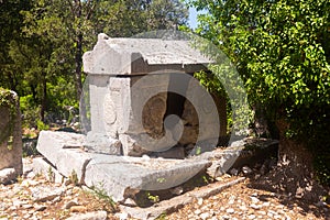 Ancient sarcophagi of the Northeastern Necropolis in the city of Termessos