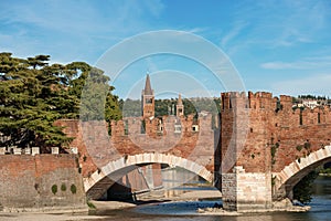 Scaligero Bridge of Castelvecchio in Verona Veneto Italy