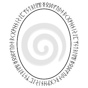 Ancient Scandinavian design. Frame drawn in Celtic-Scandinavian style, with runes