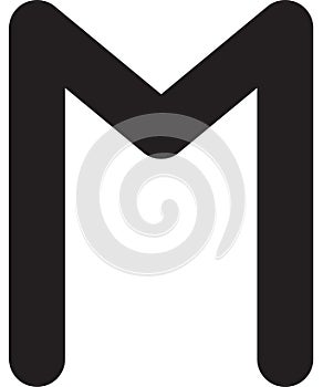 Ancient scandinavic rune ehwaz. Viking futhark alphabet. Flat black line icon. Graphic element. Vector illustration