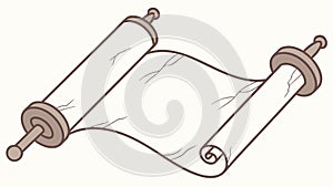 Ancient Scroll with Blank Space, Historical Document, vector design Generative AI