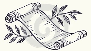 Ancient Scroll Document: Historical Emblem Design, vector design Generative AI