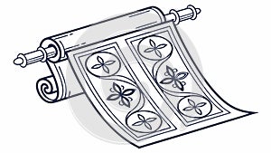 Ancient Scroll with Intricate Patterns, Historical Document Art, vector design Generative AI