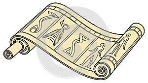 Ancient Scroll Papyrus, Historical Document Text, Old Wisdom Knowledge, vector design Generative AI