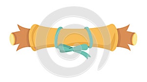 Ancient Scroll with Ribbon, Historical Document Vector Icon vector design Generative AI