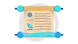 Ancient scroll with text for historical documents vector design Generative AI