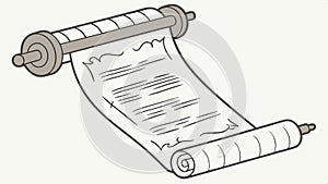 Ancient scroll unrolled, historical document and vintage paper design vector design Generative AI