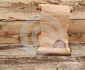 Ancient scroll with wax seal
