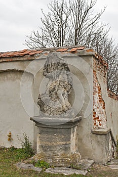 Ancient sculpture. Olesko, Ukraine
