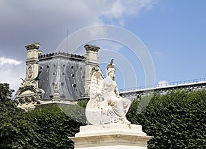 Ancient sculpture in Tuileries garden