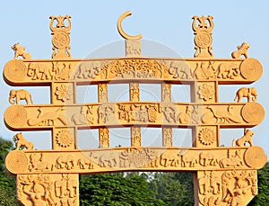 Ancient sculptured gate photo