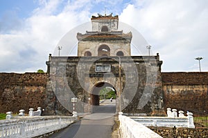 Ancient serf bastion with gate. Citadel cities of Hue, Vietnam photo