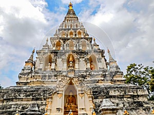 Ancient seven tiered pagoda in Chiang Mai photo