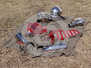 Ancient shiny knight armor details