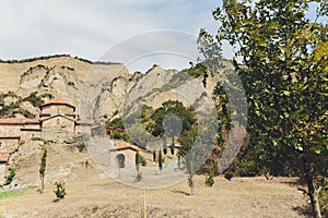 Ancient Shio-Mgvime Monastery is located in a narrow limestone gorge high in the mountains in Mtskheta, Georgia.