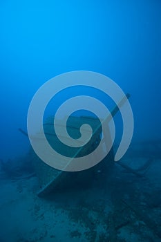 Ancient shipwreck underwater