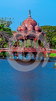 Ancient Siam's Majestic Hindu Architecture: Garden of Gods, Bridge, and Pavilion in Samut Prakan, Thailand