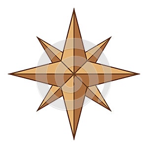 Ancient sign of wind rose icon, cartoon style