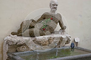 Ancient Silenus statue on via del Babuino, Rome