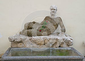 Ancient Silenus statue on via del Babuino, Rome