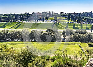 Ancient Site Circus Maximus From Palantine Hill Rome Italy