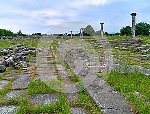 Columns in the Ancient site of Filipoi