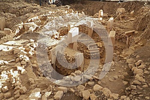 Ancient Site of Gobekli Tepe is a pre-historic place from roughly 12000 years ago in SanliUrfa, Turkey