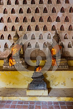 ancient sitting Buddha in Vientiane, Laos