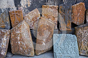 Ancient slabs of old Sevanavank monastery