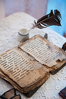 Ancient Slavonic prayer book photo