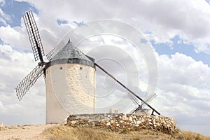 Ancient Spanish mill as an alternative energy source, Consuegra, Spain photo