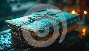 Ancient Spellbook Glowing with Magical Lore