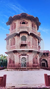 Ancient spiracle building of a fort with blue sky