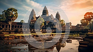 Ancient Splendor: Angkor Wat in its 10th Century Inhabitance photo