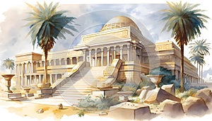 Ancient Splendors: Watercolor Illustrations of Civilizations Past