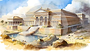 Ancient Splendors: Watercolor Illustrations of Civilizations Past