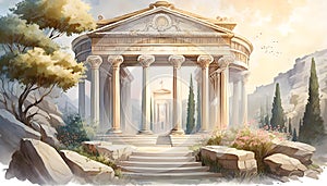 Ancient Splendors: Watercolor Illustrations of Civilizations Past