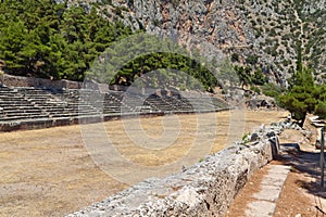 Ancient stadium at Delfi in Greece photo