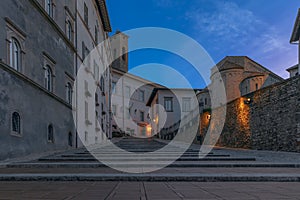 Ancient stairs in the central square of Spoleto