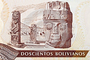 Ancient statuary from Bolivian money