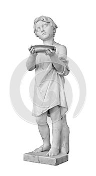 Ancient statue of the boy. Charity sculpture of Christian Daniel Rauch. Masterpiece isolated photo with clipping path