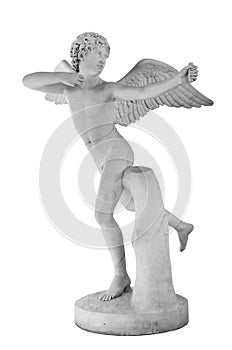 Ancient statue. Cupid shooting his Arrow sculpture of Joseph Bosio. Masterpiece isolated photo with clipping path
