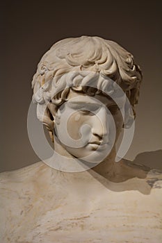 Ancient Statue Head of a beautiful young man