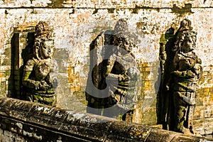 Ancient statues of the balinese temple Goa Gajah, Elephant Cave in Bali, Unesco, Indonesia